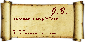 Jancsek Benjámin névjegykártya